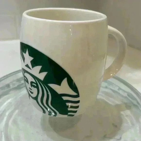Starbucks Siren/Mermaid Logo - 14oz. Curved Coffee/Tea Mug - Green/White - Picture 1 of 7